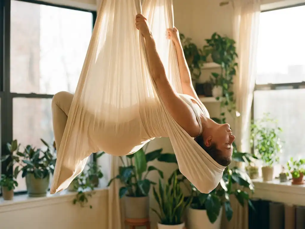 Je bekijkt nu Wat doe je precies bij aerial yoga?